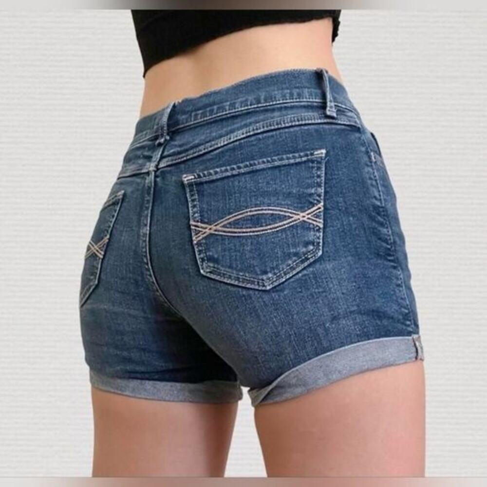 Abercrombie & Fitch Vintage Y2K Dark Wash Denim Shorts Low Rise US 2‎ 26